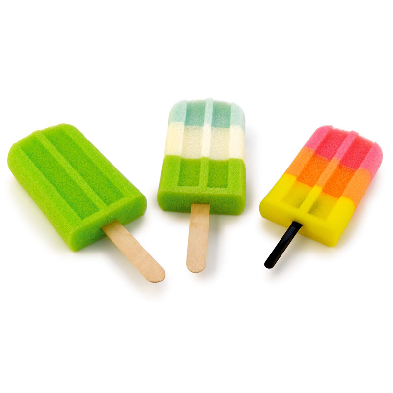 Cute Food Shape Sponge Back Scrubber Shower Brush Cartoon Ice Cream Shower Puff TJ339