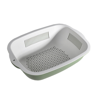 New Square Kitchen Drain Basket Plastic Double-layer Simple Storage Basket Kitchen Thickened Washing Dish Basin