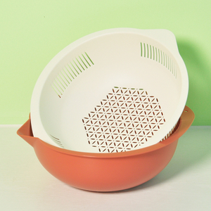 Double Layer Round Kitchen Drain Basket Large Capacity Thickened Household