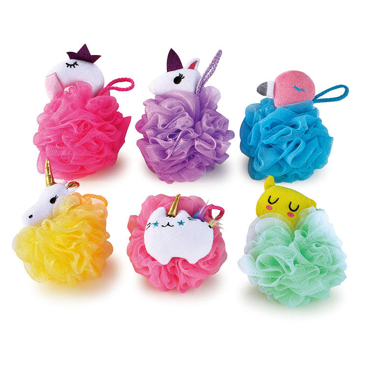 Wholesale Custom Colorful Animal Bath Sponge Exfoliating Bath Loofah Ball TJ061