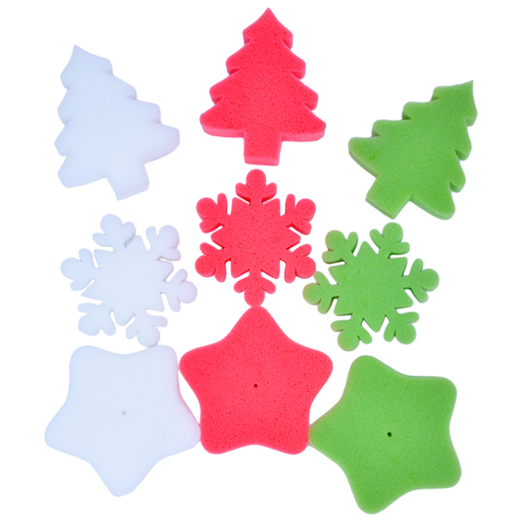 Snowflake/Christmas Tree Shape Bath Sponge TJ330