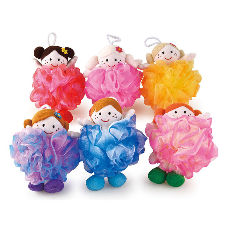Multi Colors Bath Shower Sponge Mesh Shower Ball Cute Kids Sponge Shower Kids Bath Sponge TJ060