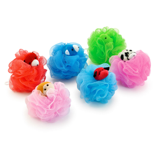 Manufacture Wholesale Custom Colorful Animal Bath Sponge Exfoliating Bath Loofah Ball TJ065