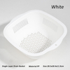 Large Capacity Household Water Filter Basket Square Thickened Double Basin Kitchen Plastic Drain Basket